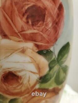 ANTIQUE 1880'S-1910s. ARTGLASS HANDPAINTED VASE. AUSTRIAN OR BAVARIAN. PORCELAIN