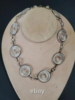 ANTIQUE Art Deco Clear Crystal Paste & Molded Glass Rivière Victorian Necklace ANTIQUE Art Deco Clear Crystal Paste & Molded Glass Rivière Victorian Necklace