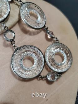 ANTIQUE Art Deco Clear Crystal Paste & Molded Glass Rivière Victorian Necklace ANTIQUE Art Deco Clear Crystal Paste & Molded Glass Rivière Victorian Necklace