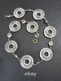 ANTIQUE Art Deco Clear Crystal Paste & Molded Glass Rivière Victorian Necklace ANTIQUE Art Deco Clear Crystal Paste & Molded Glass Rivière Victorian Necklace