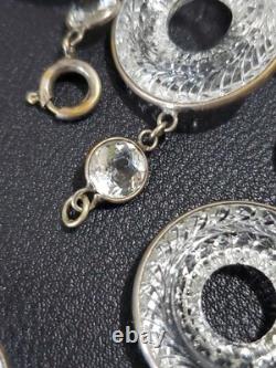 ANTIQUE Art Deco Clear Crystal Paste & Molded Glass Rivière Victorian Necklace ANTIQUE Art Deco Clear Crystal Paste & Molded Glass Rivière Victorian Necklace