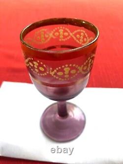 ANTIQUE GOLD RIMMED HAND PAINTED Gilt Goblet GORGIOUS