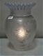 Antique Victorian Art Nouveau Heavy Etched Glass Oil Lamp Shades 19th C