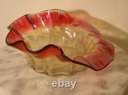 Amberina Victorian Art Glass JIP Jack In The Pulpit Shaped Bowl