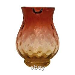 American Victorian Art Glass 4.25 Pitcher Inverted Thumbprint Amberina Glass