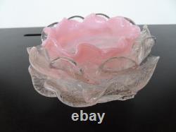 Antique 1890's LOETZ Bohemian Pink Opalescent Art Nouveau Glass Candle holder