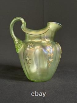 Antique 1896 Bohemian Loetz Olympia Dek 1V/ 563 Iridescent Art Glass Pitcher Jug Antique 1896 Bohemian Loetz Olympia Dek 1V/ 563 Iridescent Art Glass Pitcher Jug