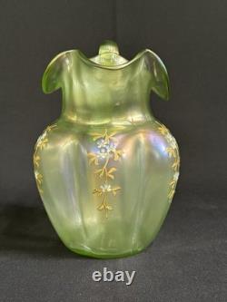 Antique 1896 Bohemian Loetz Olympia Dek 1V/ 563 Iridescent Art Glass Pitcher Jug Antique 1896 Bohemian Loetz Olympia Dek 1V/ 563 Iridescent Art Glass Pitcher Jug