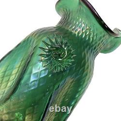 Antique 1900s Pallme-Konig Art Nouveau Green Iridescent Art Glass Vase Austrian