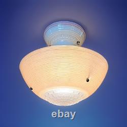 Antique 1930s 40s Art Deco Nouveau Victorian Glass Ceiling Light Fixture Vtg Antique 1930s 40s Art Deco Nouveau Victorian Glass Ceiling Light Fixture Vtg