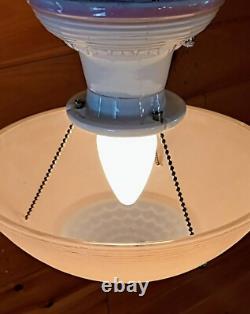 Antique 1930s 40s Art Deco Nouveau Victorian Glass Ceiling Light Fixture Vtg Antique 1930s 40s Art Deco Nouveau Victorian Glass Ceiling Light Fixture Vtg