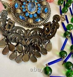 Antique ART DECO Victorian Jewelry Lot l! Bohemian, Czech, Moser Stunning