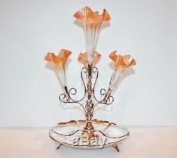 Antique Art Glass Epergne James Deakin & Sons