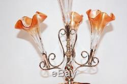 Antique Art Glass Epergne James Deakin & Sons