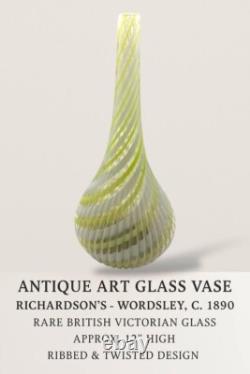 Antique Art Glass Vase Richardson's Wordsley, c. 1890 Rare British Victorian Antique Art Glass Vase Richardson's Wordsley, c. 1890 Rare British Victorian