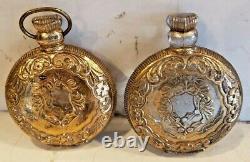 Antique Art NOUVEAU Victorian PERFUME Gold Gilt Glass Perfume Bottles France