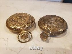 Antique Art NOUVEAU Victorian PERFUME Gold Gilt Glass Perfume Bottles France