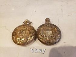 Antique Art NOUVEAU Victorian PERFUME Gold Gilt Glass Perfume Bottles France