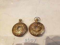 Antique Art NOUVEAU Victorian PERFUME Gold Gilt Glass Perfume Bottles France