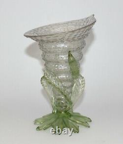 Antique Art Nouveau Loetz Shell Vase Candia Chine Austria Bohemian Art Glass