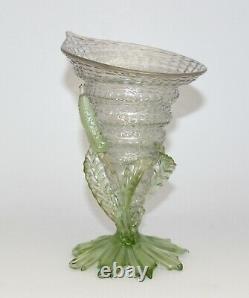 Antique Art Nouveau Loetz Shell Vase Candia Chine Austria Bohemian Art Glass