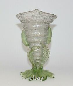 Antique Art Nouveau Loetz Shell Vase Candia Chine Austria Bohemian Art Glass