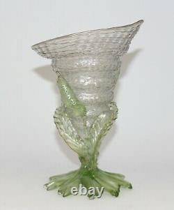 Antique Art Nouveau Loetz Shell Vase Candia Chine Austria Bohemian Art Glass