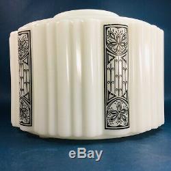 Antique Art Nouveau Victorian Milk Glass Large Columned Lamp Shade