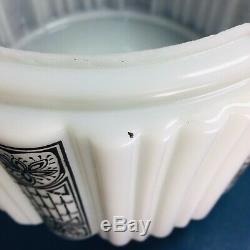 Antique Art Nouveau Victorian Milk Glass Large Columned Lamp Shade