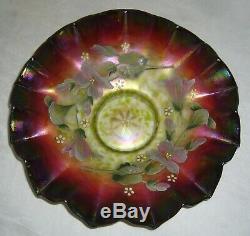 Antique Aurora Pearls Enameled Morning Glory Rubina Rindskopf Brides Bowl