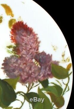 Antique Baccarat Enameled Opaline Glass Wall Charger Lilacs HP France 1870's