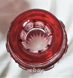 Antique Baccarat Red Cut to Clear Large Crystal Perfume Bottle withStopper