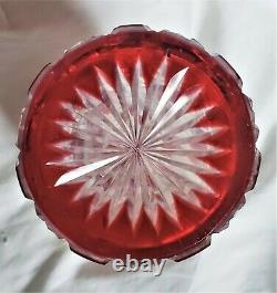 Antique Baccarat Red Cut to Clear Large Crystal Perfume Bottle withStopper