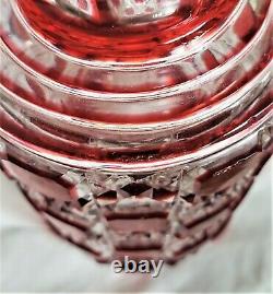 Antique Baccarat Red Cut to Clear Large Crystal Perfume Bottle withStopper