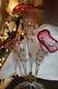 Antique Beautiful 19th Century Victorian Cranberry & Clear Glass Epergne 3 Horn