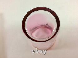 Antique Bohemia Moser Glass Gold Gilt Tumbler, Clear To Cranberry, Excellent