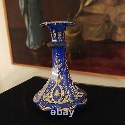 Antique Bohemian Glass Moser Overlay Vase