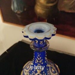 Antique Bohemian Glass Moser Overlay Vase