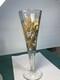 Antique Bohemian Gold Gilded Glass Trumpet Vase 10 1/2tall Very Nice