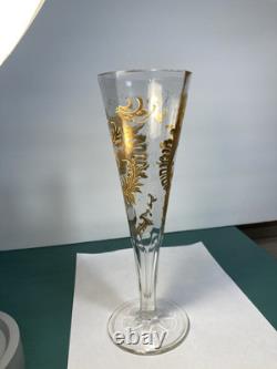 Antique Bohemian Gold Gilded Glass Trumpet Vase 10 1/2tall Very Nice Antique Bohemian Gold Gilded Glass Trumpet Vase 10 1/2tall Very Nice