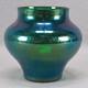Antique Bohemian Green Blue & Purple Iridescent Crackle Vase Circa 1900