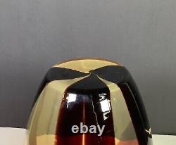 Antique Bohemian Loetz Harrach Horn Glass Vase Gold Enamel Flowers Art Nouveau