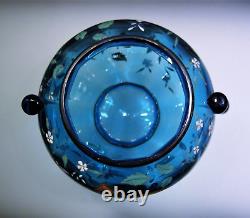 Antique Bohemian Moser Harrach Enamel Bowl Vase