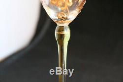 Antique Bohemian Moser Or St. Louis Style Wine Goblet Heavy Gold Gilt Encrusted