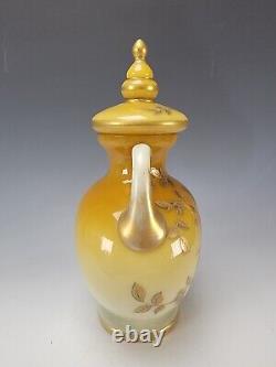 Antique Bohemian Signed Harrach Cased Opaline Glass Lidded Urn/Vase