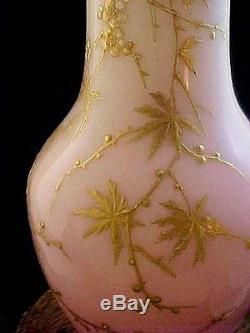 Antique Bohemian Victorian Early Loetz Peachblow Dek 1374 Art Glass Vase