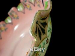 Antique Bohemian Victorian Harrach Moroccan Hand Painted Enamel Art Glass Bowl