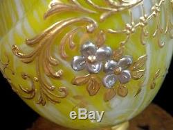 Antique Bohemian Victorian Loetz / Moser Rococo Enamel Art Glass Egg Cup Stand