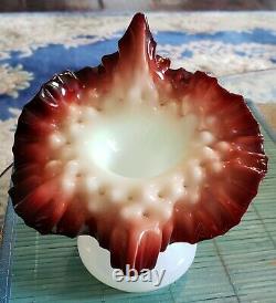 Antique Boston & Sandwich Glass Jack In The Pulpit Vase Vaseline Peach Oxblood