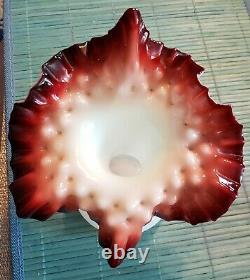 Antique Boston & Sandwich Glass Jack In The Pulpit Vase Vaseline Peach Oxblood